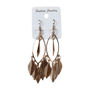 Gold-Plated Chandelier Drop Earrings, 7.5 cm Length, Cascading Spiral Disc Design with Fish Hook Closure e05