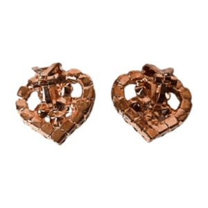 Heart-Shaped Crystal Stud Earrings with Pearl Centre, Rose Gold-Plated, 2 cm Length h2