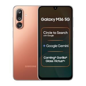 Samsung Galaxy M36 5G (Orange Haze, 6 GB RAM, 128 GB Storage)| Circle to Search| Google Gemini| Corning Gorilla Glass Victus+| 7.7mm Slim| AI Enhanced 50 MP OIS Triple Camera| Unmatched Nightography