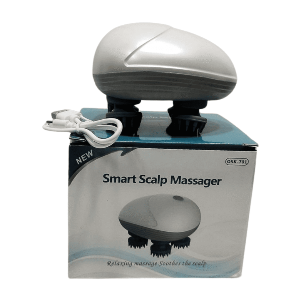 Smart Scalp Massager, Electric USB-Powered, 4 Massage Nodes, Silver OSK-701